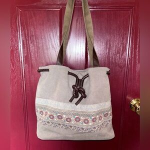 New Without Tags Forestfish Canvas Hobo Tote Bag Purse With Multiple Pockets,